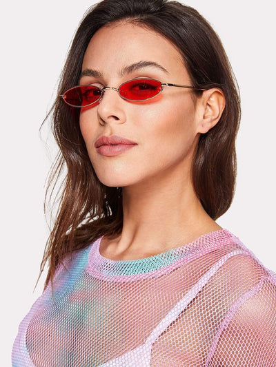 Flat Lens Metal Frame Sunglasses