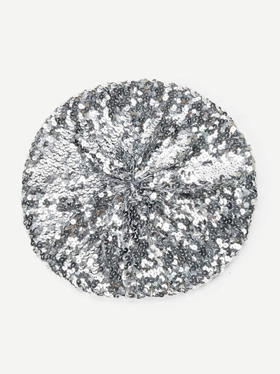 Sequin Decorated Beret Cap