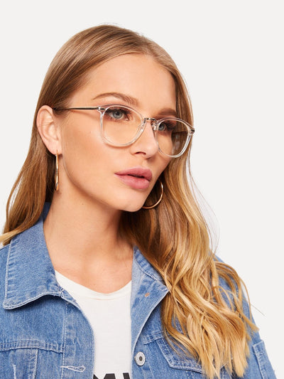 Two Tone Transparent Frame Glasses