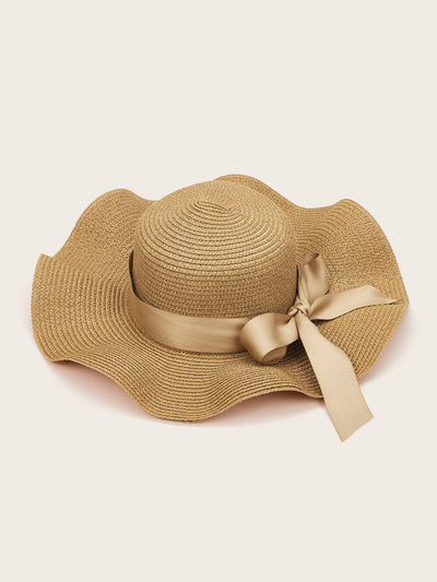 Bow Knot Decor Floppy Hat