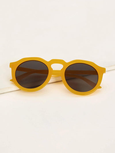 Two Tone Round Lens Sunglasses
