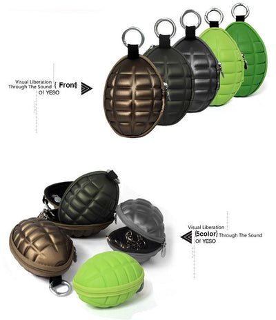 YESO New Arrival PU Men's Key Holder Wallets Unisex Oval Headphone Case Bag Housekeeper For Keys Organizer Purse For Car Key Bag