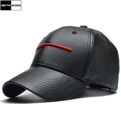 Leather Baseball Cap Men Casquette