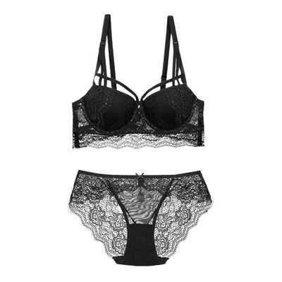 Varsbaby Women Sexy Lace Floral Brassiere Adjusted-straps Underwear Push Up Bra Sets