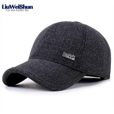 Winter Small Plaid Thicken Baseball Cap