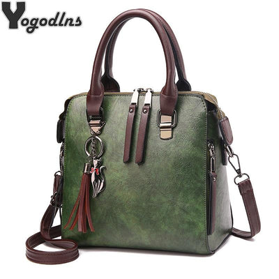 Leather Ladies HandBag, Women Messenger Bag, Crossbody Shoulder Bag Boston Hand Bag