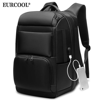 Men Travel Backpack, Large Capacity Anti-thief Bag, USB Charging 17.3" Waterproof Laptop