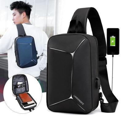 New USB Backpack Shoulder Mochilas One Strap Smart Bagpack Men Bag Travel Classic Teenage Shockproof Urban Crossbody Back Pack